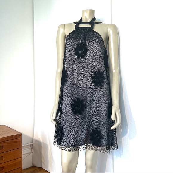 Vintage ROMAN KEFLAY Silk Satin and Lace Dres - Picture 9 of 10